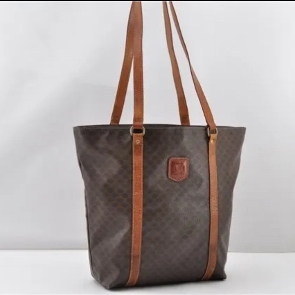 CELINE Macadam Blason Shoulder Tote Bag